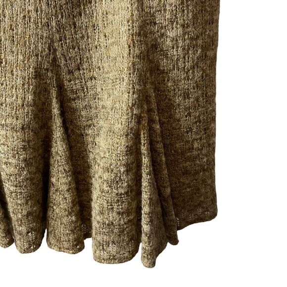 Lafayette 148 New York Metallic Brown Gold Tweed Flare Skirt Size 8 - Picture 5 of 12